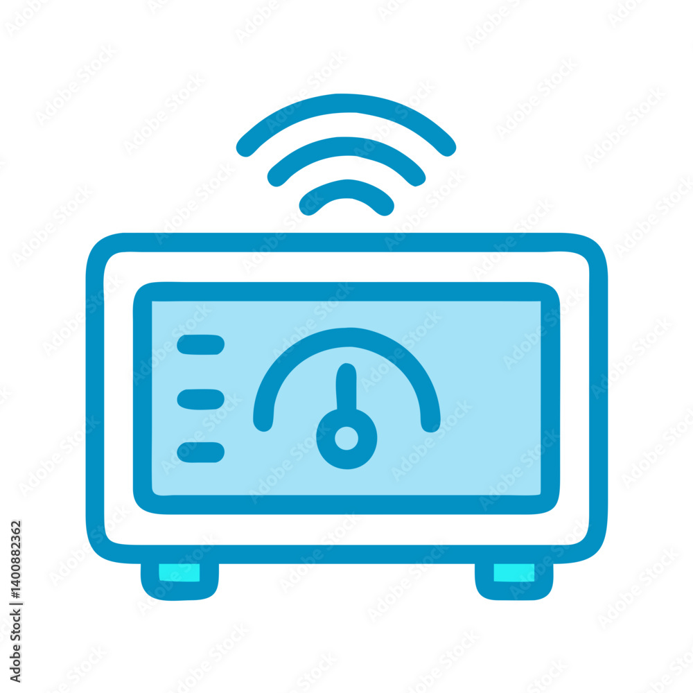 Digital Alarm Clock with Wi-Fi Signal Icon Design Digital Alarm Clock with Wi-Fi Signal Icon Design