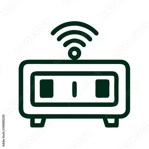 Digital Alarm Clock with Wi-Fi Signal Icon Design