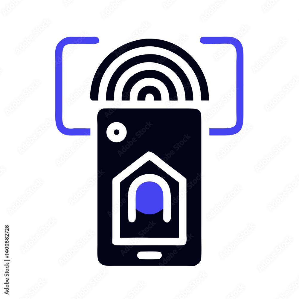 Fingerprint Scanner for Home Access Icon Design Fingerprint Scanner for Home Access Icon Design