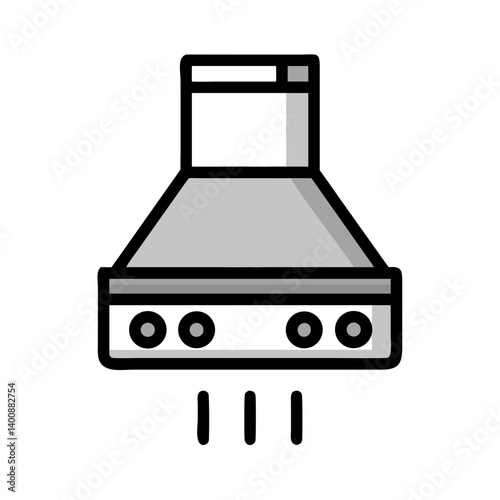 Gas Stove with Automatic Exhaust Fan Icon Design