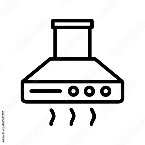 Gas Stove with Automatic Exhaust Fan Icon Design