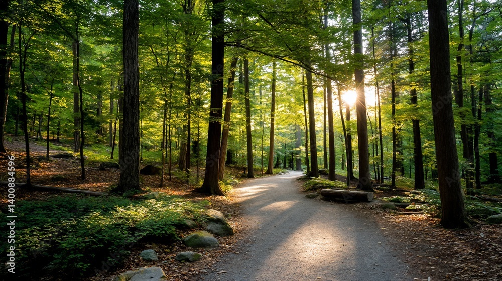 Obraz premium Sunlit forest path