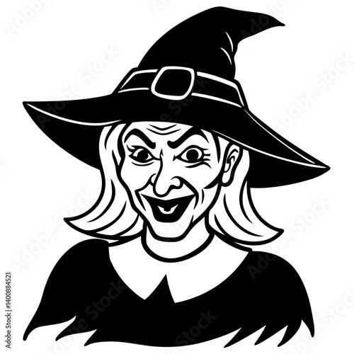 vector illustration of a witch