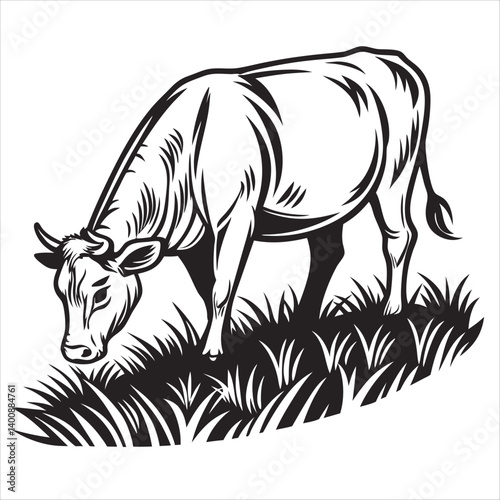 vector illustration of a black and white horse