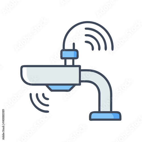 Touchless Sink Faucet with Motion Sensor Icon Design