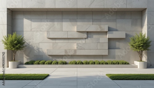 Wallpaper Mural Modern architectural wall design with greenery urban environment landscape photography minimalist style contemporary viewpoint Torontodigital.ca