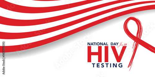 HIV Testing day is observed every year on June 27th to encourage people to get tested for (human immunodeficiency virus), know their status, and get linked to care and treatment. Vector illustration