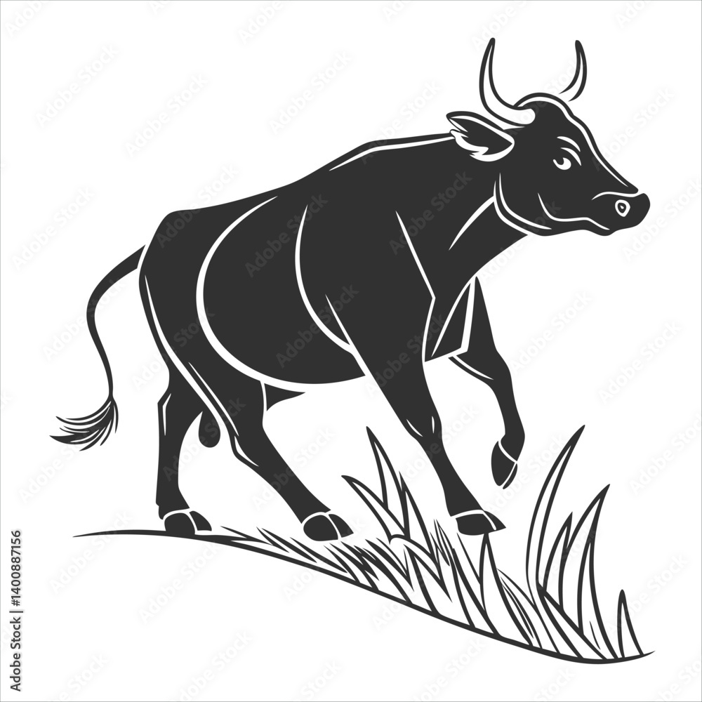 Fototapeta premium cow on a white background