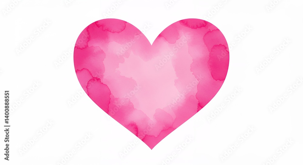 Vibrant pink heart illustration with soft watercolor effect ideal for love themes and romantic designs Vibrant pink heart illustration with soft watercolor effect ideal for love themes and romantic designs