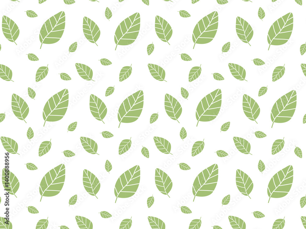 Seamless pattern featuring delicate green leaves in a subtle, harmonious design. Ideal for eco-friendly projects, textiles, stationery, and digital backgrounds, adding a natural, minimal touch Seamless pattern featuring delicate green leaves in a subtle, harmonious design. Ideal for eco-friendly projects, textiles, stationery, and digital backgrounds, adding a natural, minimal touch