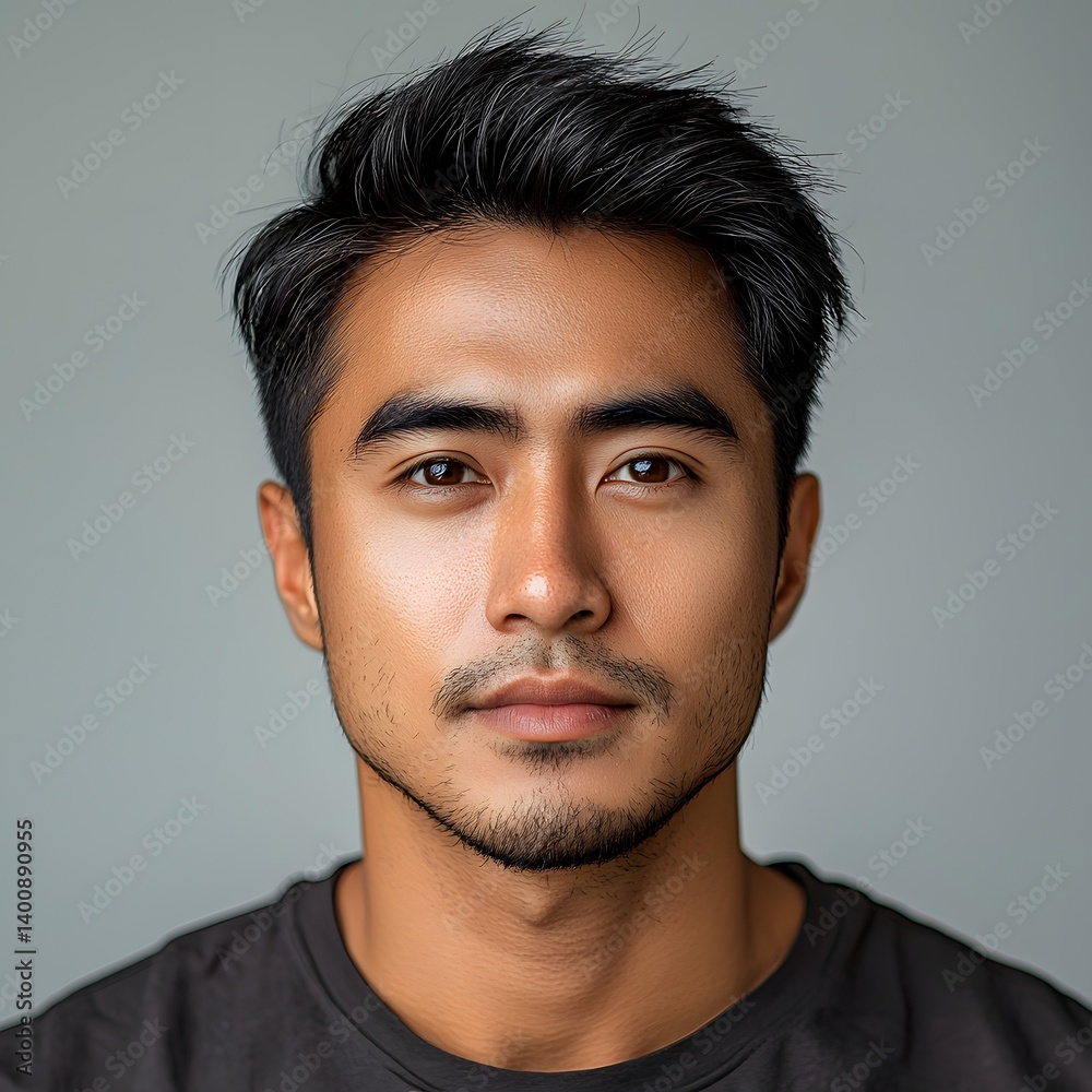 Serious confident man in a casual portrait Serious confident man in a casual portrait