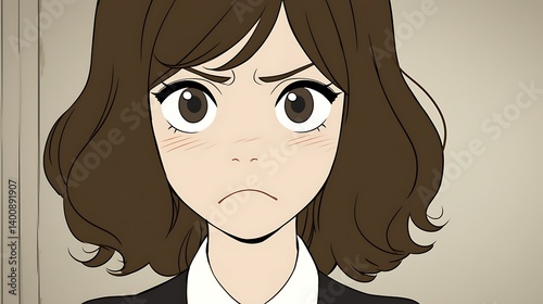 Anime Girl Angry Blush photo