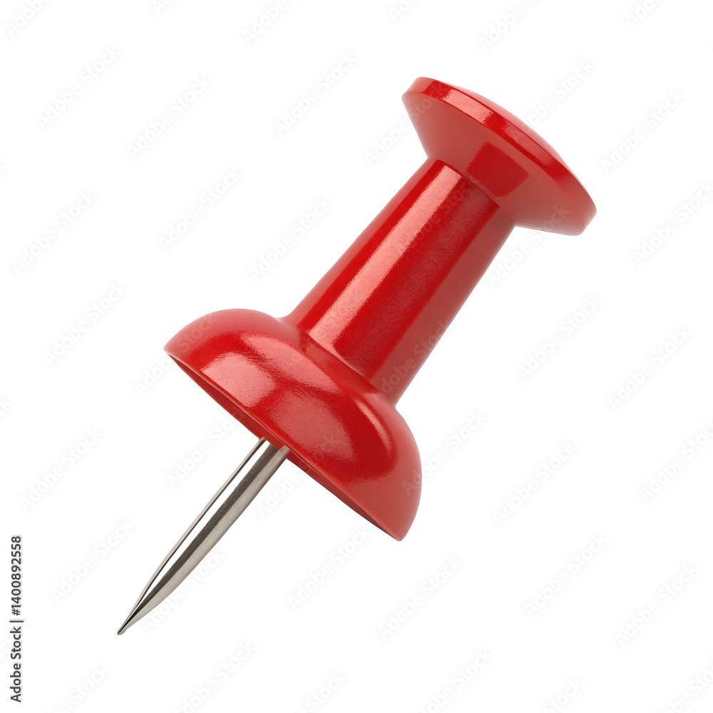Red push pin 3d rendering isolated on transparent background. Red push pin cut out. Red push pin 3d rendering isolated on transparent background. Red push pin cut out.