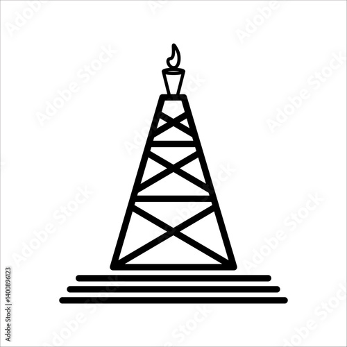 Tower icon. Black silhouette. Front side view. Vector simple flat graphic illustration. Isolated object on a white background. Isolate.