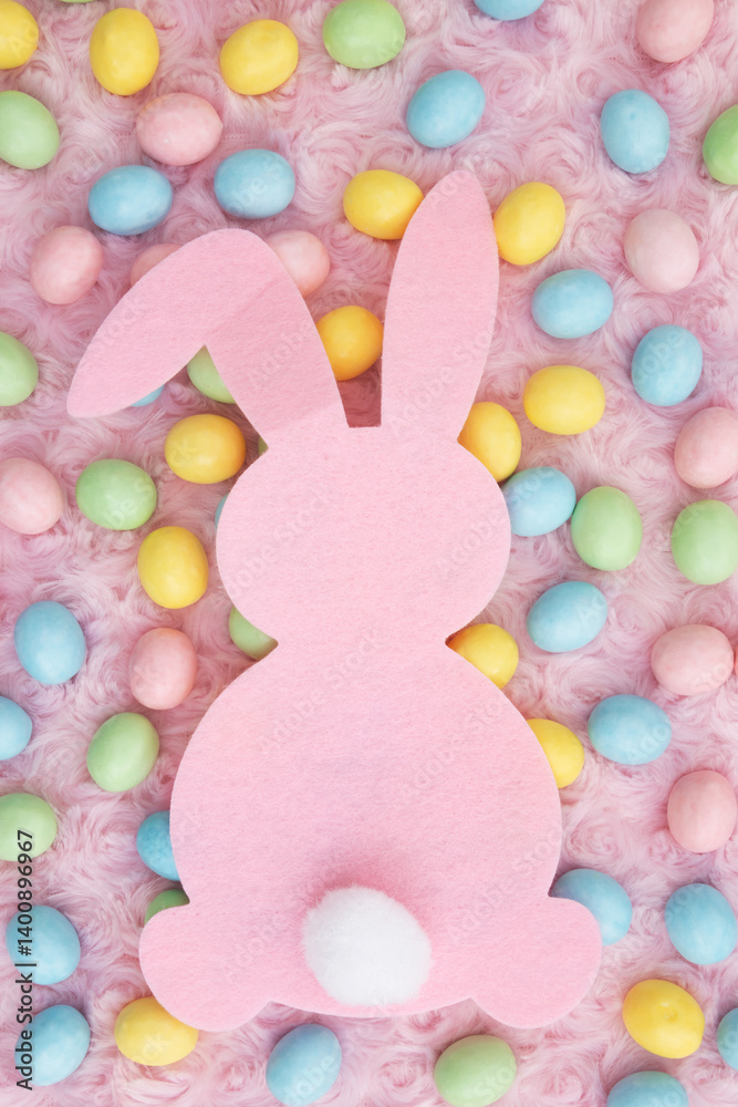 Colorful Easter bunny and egg background