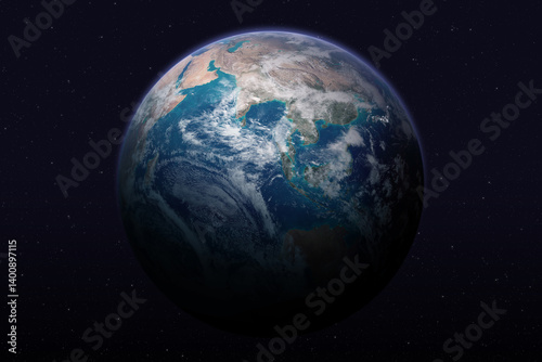 Obraz na płótnie Earth globe on stars background. Earth sphere. Space scene. w salonie