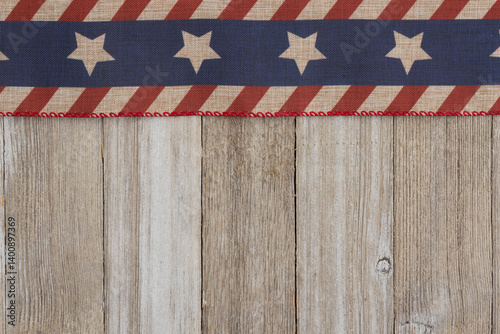 Retro USA red, white and blue stars on wood American background