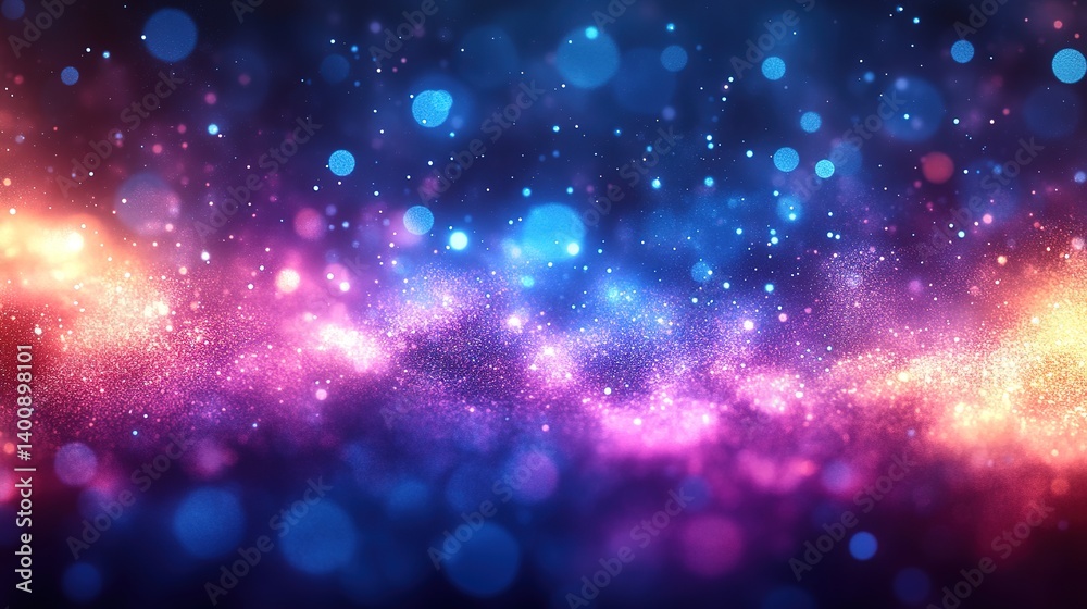 Sparkling cosmic dust and bokeh lights, ethereal and vibrant background Sparkling cosmic dust and bokeh lights, ethereal and vibrant background