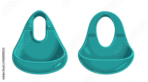 Two Teal Baby Bibs Product Mockup