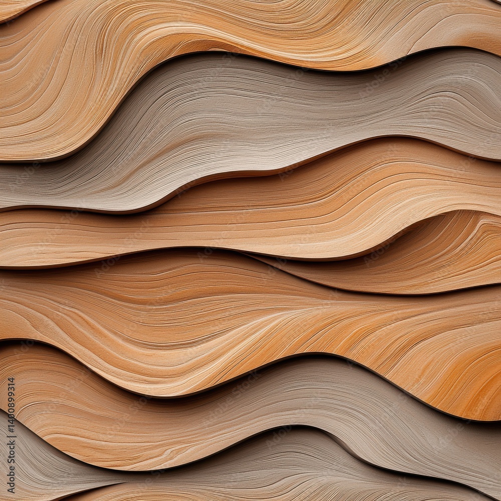 Abstract background texture with flowing wavy beige and brown lines creating a 3D layered effect ideal for website banners or decorative wall art prints. Abstract background texture with flowing wavy beige and brown lines creating a 3D layered effect ideal for website banners or decorative wall art prints.