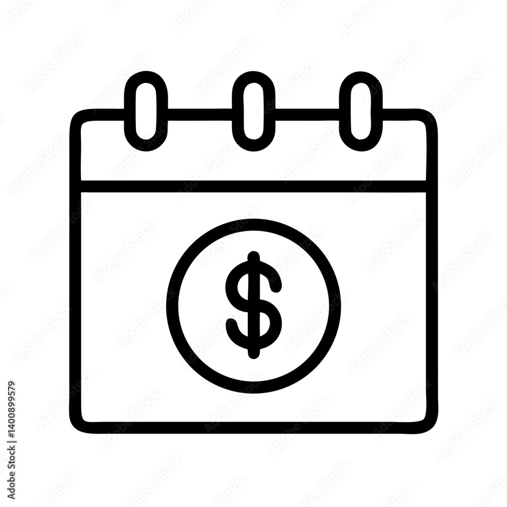 Calendar Page with Dollar Symbol Icon Design Calendar Page with Dollar Symbol Icon Design