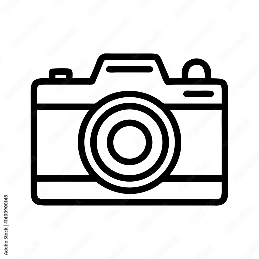 Photo Camera with Large Lens Icon Design Photo Camera with Large Lens Icon Design