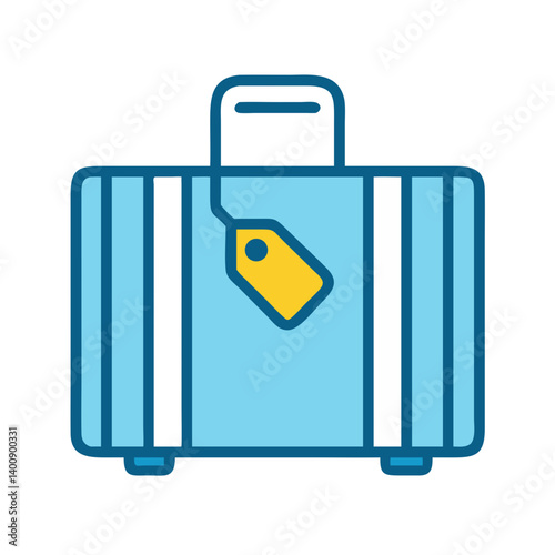 Suitcase with Travel Tag Icon Design