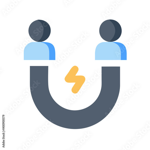 User Attraction with Magnet Symbol Icon Design