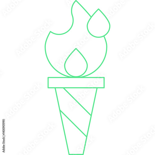 Torch icon single vector illustration