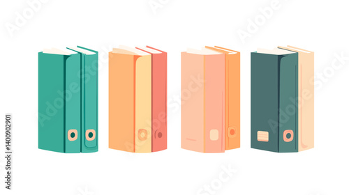 Four Colorful Office Folders in Pastel Hues