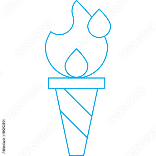 Torch icon single vector illustration