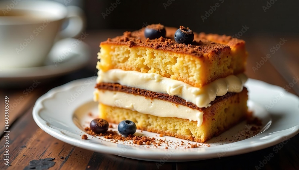 Espresso-soaked sponge cake layered with creamy mascarpone filling , culinary arts, ingredient, cake Espresso-soaked sponge cake layered with creamy mascarpone filling , culinary arts, ingredient, cake