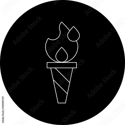 Torch icon single vector illustration
