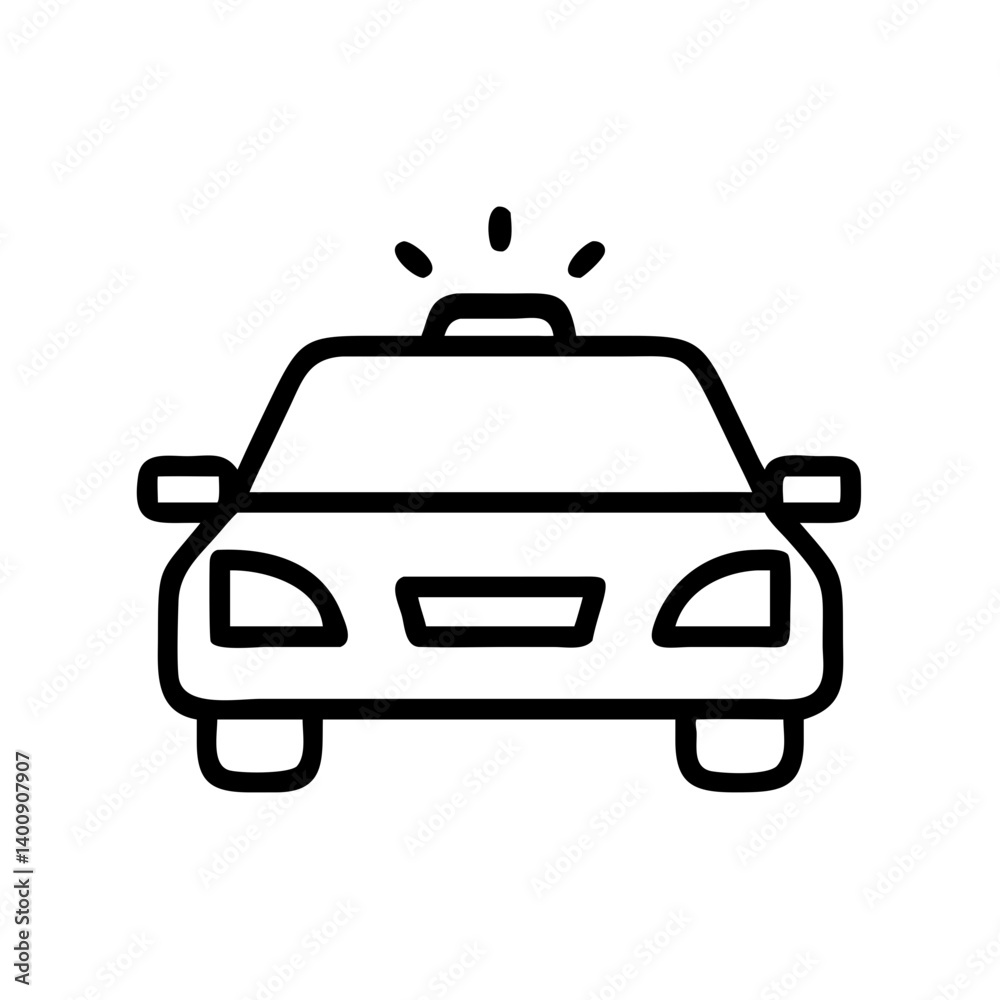 Police Car Icon for Law Enforcement and Security Themes Police Car Icon for Law Enforcement and Security Themes