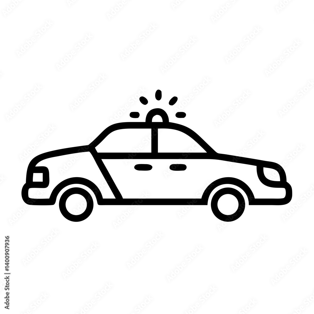 Police Car Icon for Law Enforcement and Security Themes Police Car Icon for Law Enforcement and Security Themes