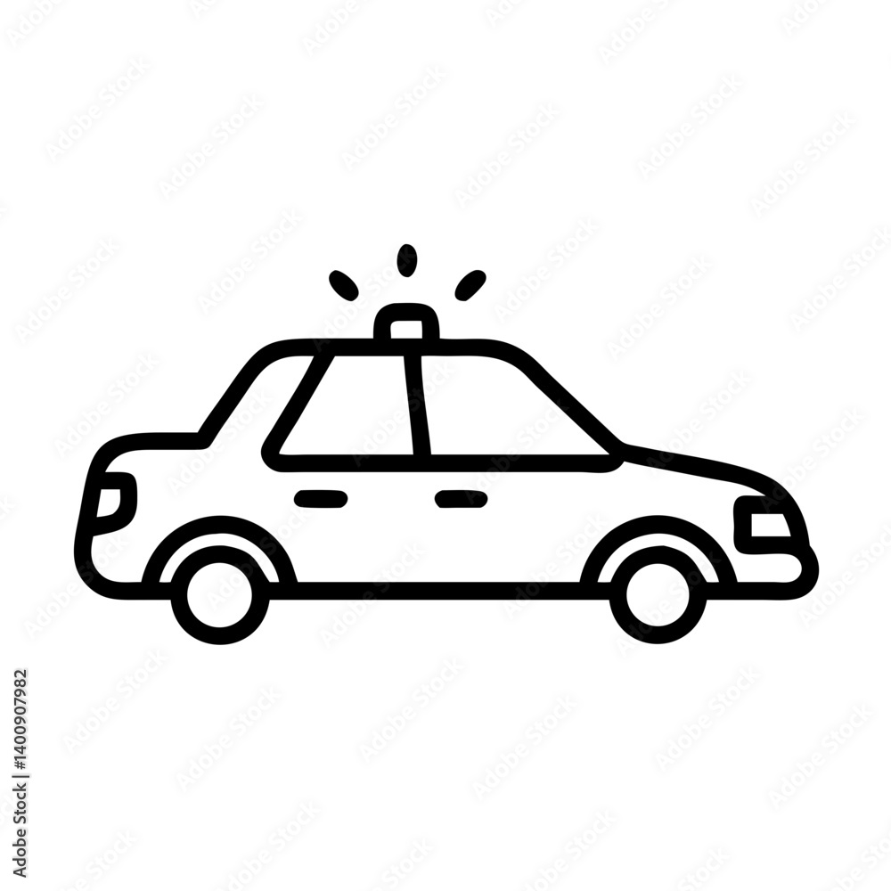 Fototapeta premium Police Car Icon for Law Enforcement and Security Themes