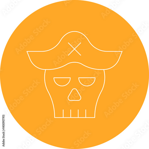 Pirate Skull I icon single vector illustration