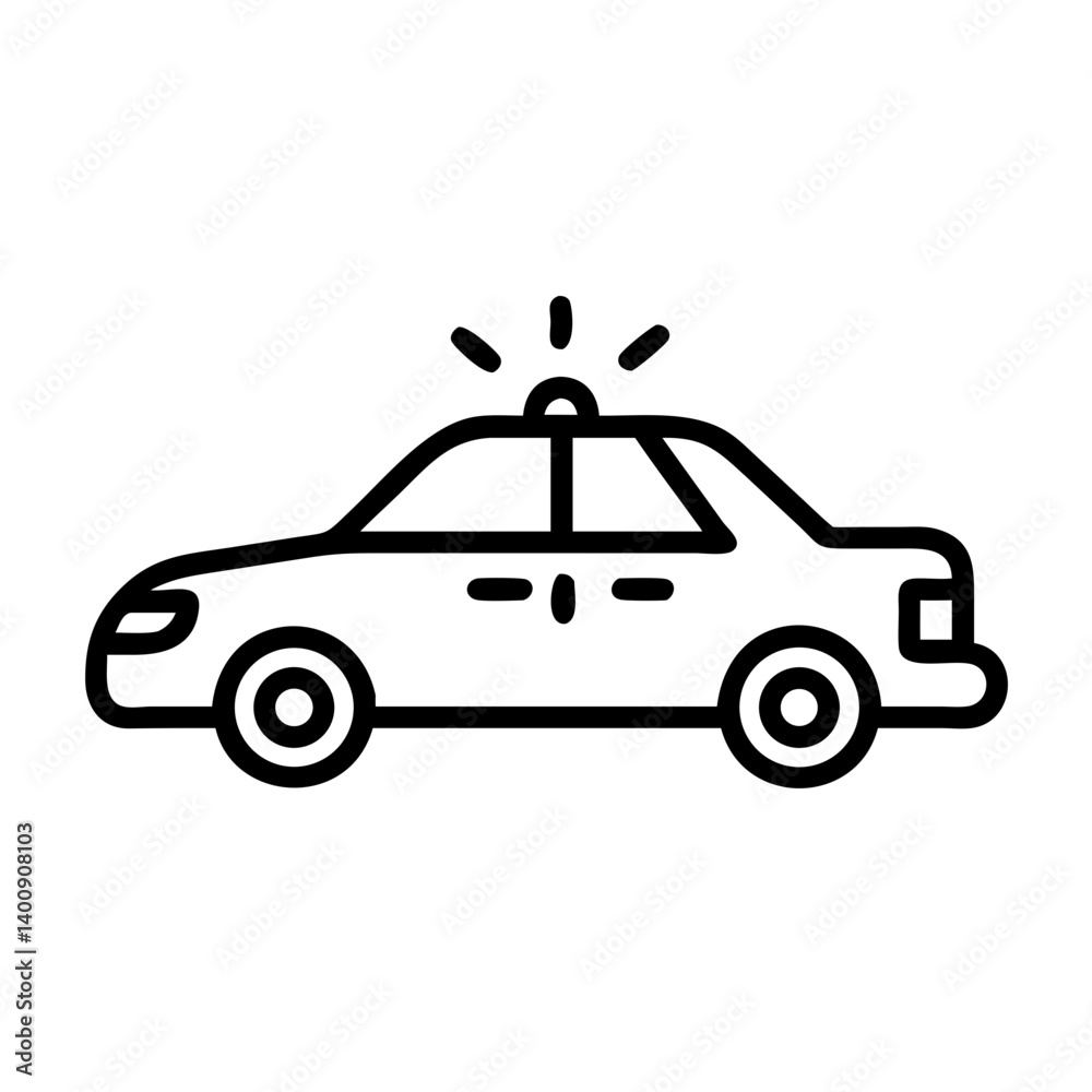 Police Car Icon for Law Enforcement and Security Themes Police Car Icon for Law Enforcement and Security Themes