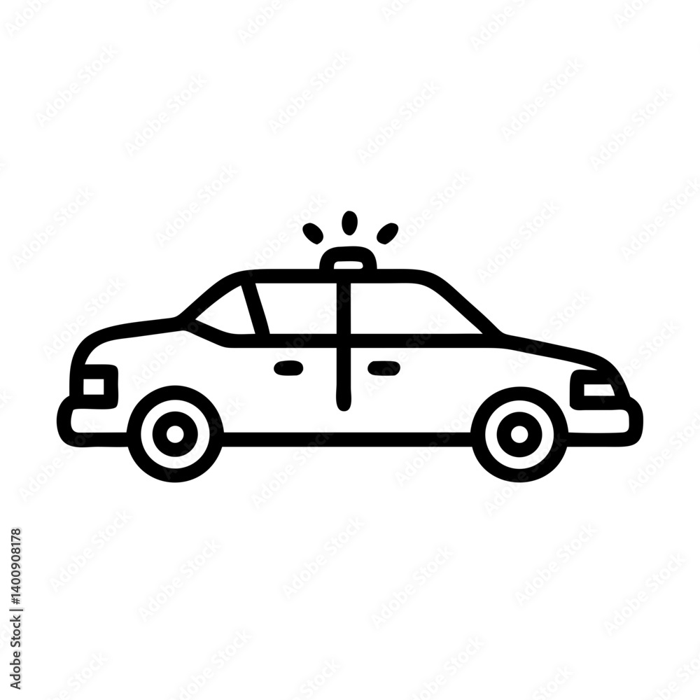 Police Car Icon for Law Enforcement and Security Themes Police Car Icon for Law Enforcement and Security Themes