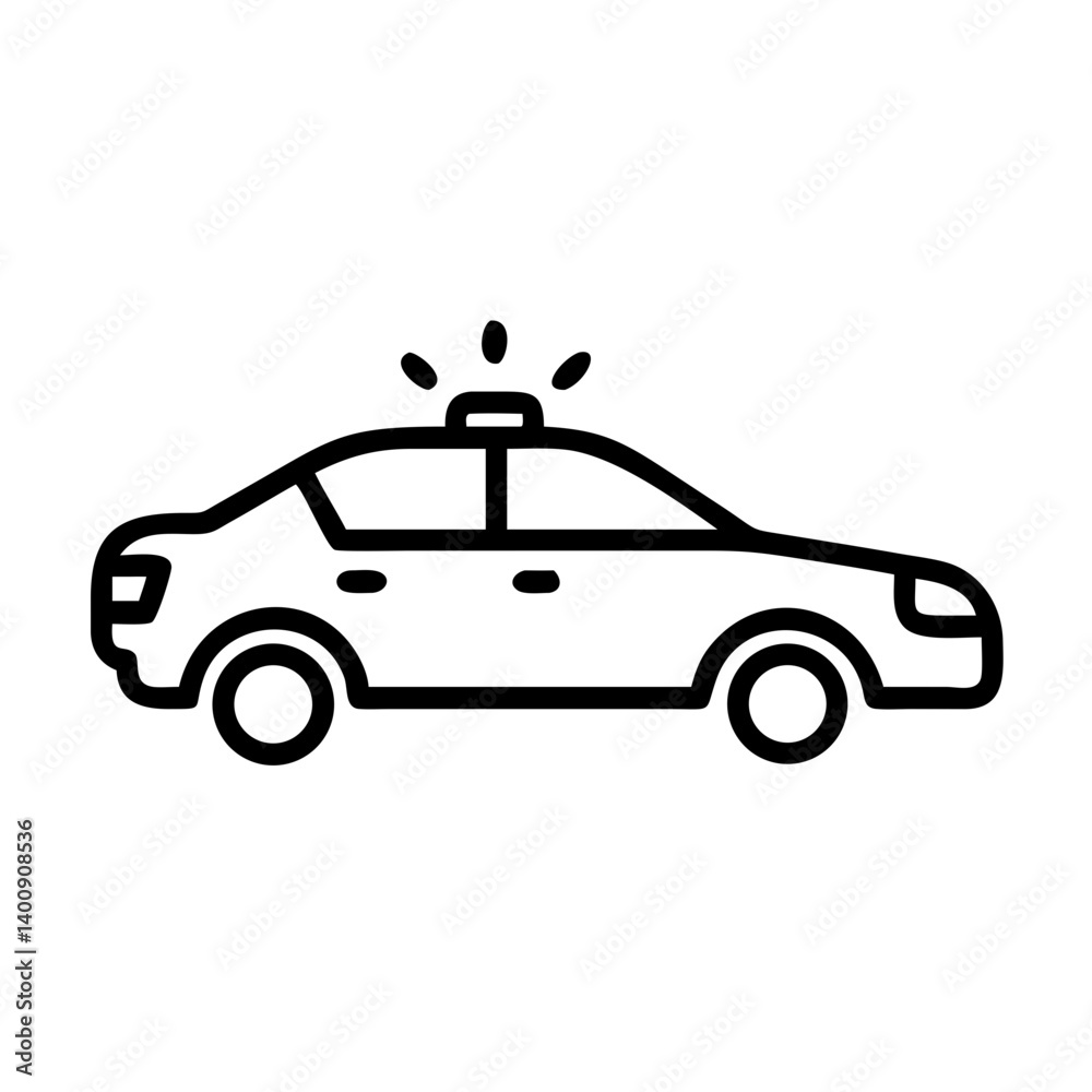 Police Car Icon for Law Enforcement and Security Themes Police Car Icon for Law Enforcement and Security Themes