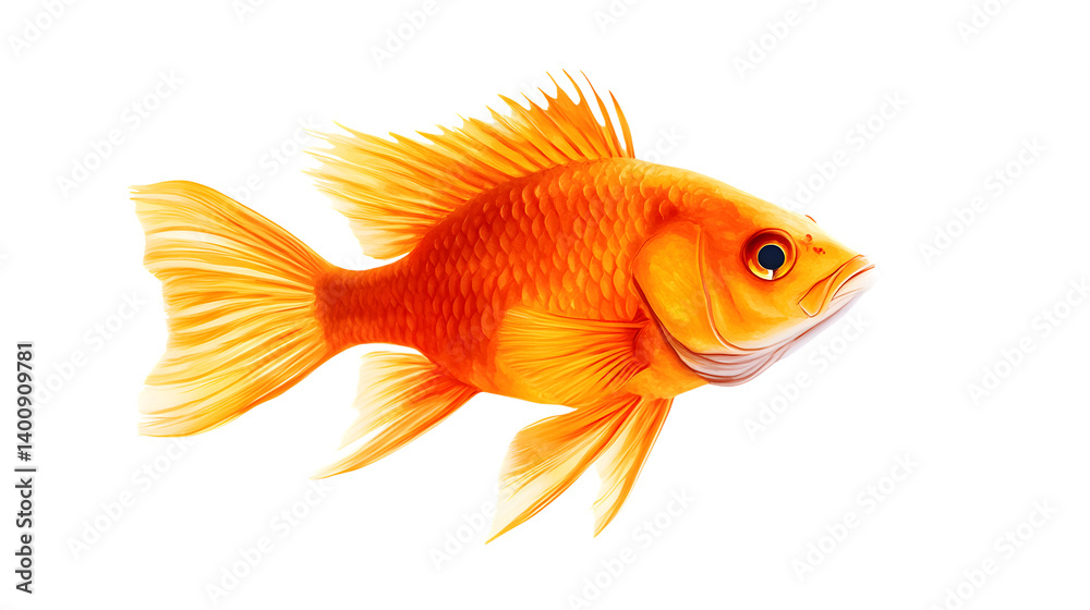 Fototapeta premium Regal King Fish: Majestic Image Isolated on White Background for Professional Projects