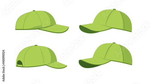 Four Views of a Light Green Baseball Cap