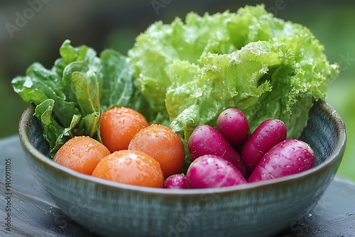 Various types of vegetables, such as carrots, broccoli, tomatoes, and spinach, provide many nutritional values and can be consumed raw, cooked, or roasted.


