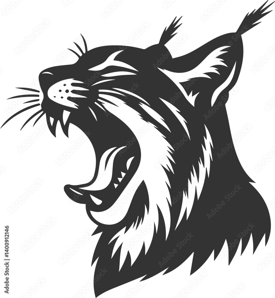 Obraz premium Silhouette of a lynx animal vector