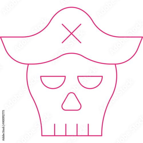 Pirate Skull I icon single vector illustration
