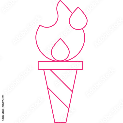 Torch icon single vector illustration