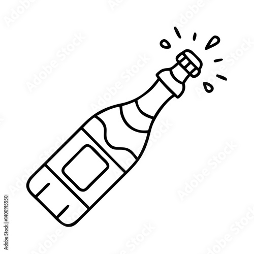 Champagne Bottle Popping Cork Celebration Party Festive Sparkling Drink New Years Eve Toast Holiday Cheers