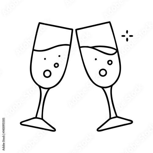 Wallpaper Mural Two glasses of sparkling champagne making a toast celebration festive drinks bubbly alcoholic beverage new years eve party cheers Torontodigital.ca