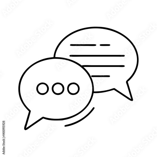 Communication bubbles representing online chat messaging or dialogue exchange
