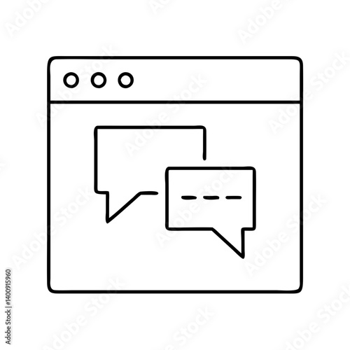 Online Communication Webpage Interface Showing Two Chat Bubbles for Digital Messaging and Instant Text Conversations